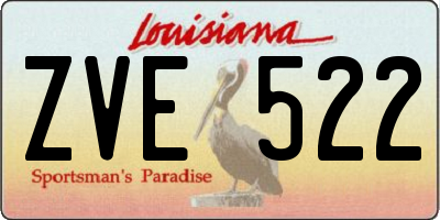 LA license plate ZVE522