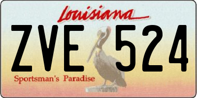 LA license plate ZVE524