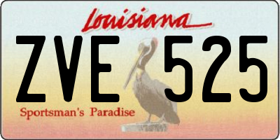 LA license plate ZVE525