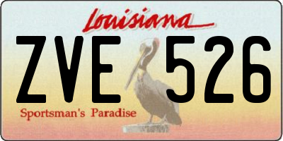 LA license plate ZVE526