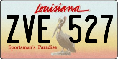 LA license plate ZVE527