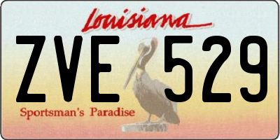 LA license plate ZVE529