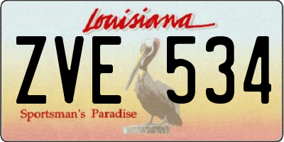 LA license plate ZVE534