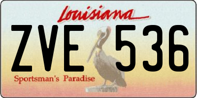 LA license plate ZVE536