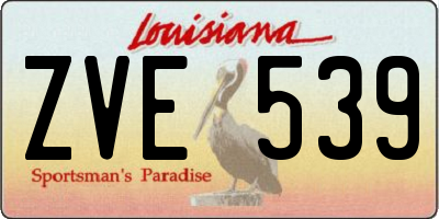 LA license plate ZVE539