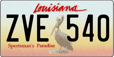 LA license plate ZVE540