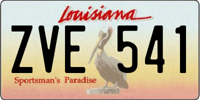 LA license plate ZVE541