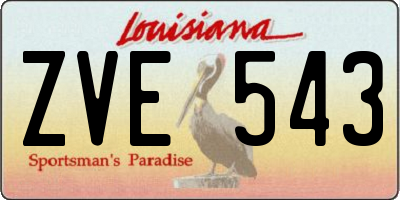 LA license plate ZVE543