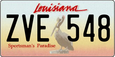 LA license plate ZVE548