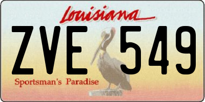 LA license plate ZVE549