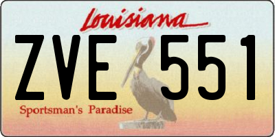 LA license plate ZVE551