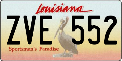 LA license plate ZVE552