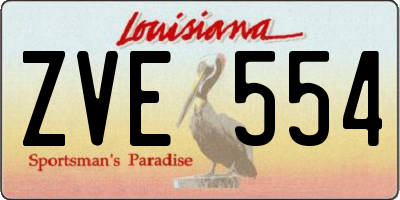 LA license plate ZVE554