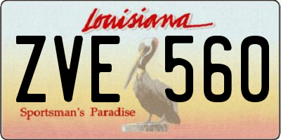 LA license plate ZVE560