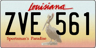 LA license plate ZVE561