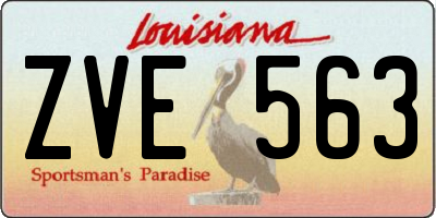 LA license plate ZVE563