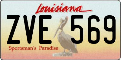 LA license plate ZVE569