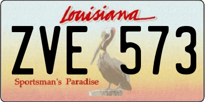 LA license plate ZVE573