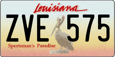 LA license plate ZVE575