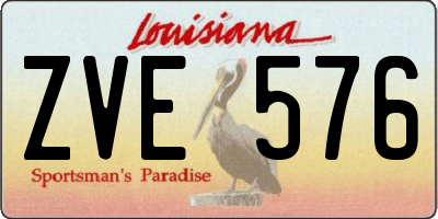 LA license plate ZVE576