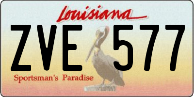 LA license plate ZVE577