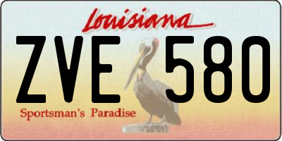 LA license plate ZVE580