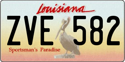 LA license plate ZVE582