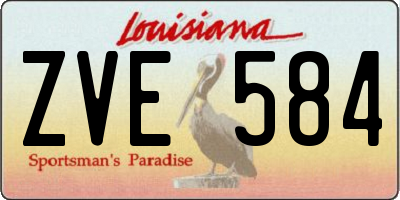 LA license plate ZVE584