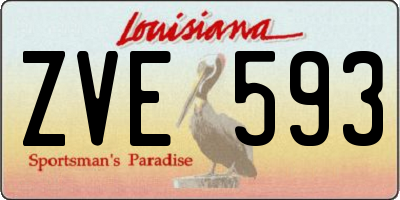 LA license plate ZVE593