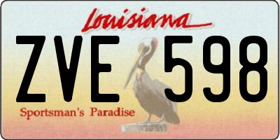 LA license plate ZVE598