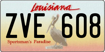 LA license plate ZVE608