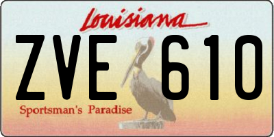 LA license plate ZVE610
