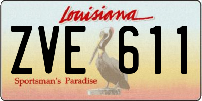 LA license plate ZVE611
