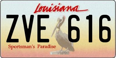 LA license plate ZVE616