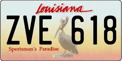 LA license plate ZVE618