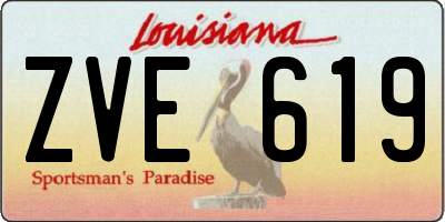 LA license plate ZVE619