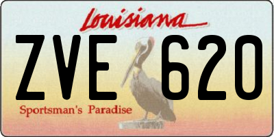 LA license plate ZVE620