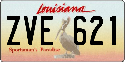 LA license plate ZVE621