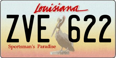 LA license plate ZVE622