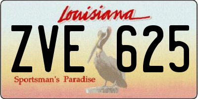 LA license plate ZVE625