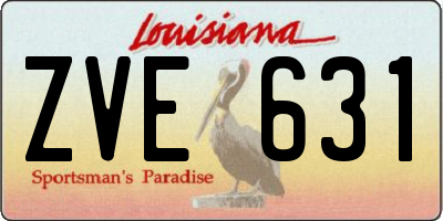 LA license plate ZVE631