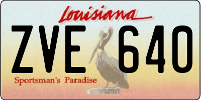 LA license plate ZVE640