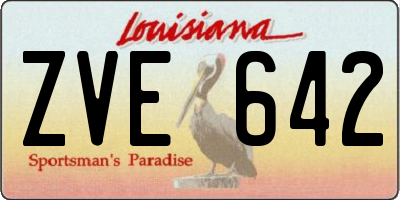 LA license plate ZVE642