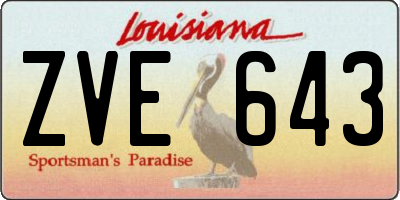 LA license plate ZVE643