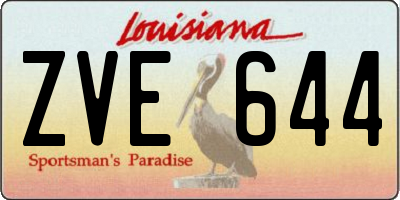 LA license plate ZVE644