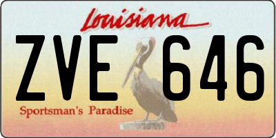 LA license plate ZVE646