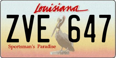 LA license plate ZVE647