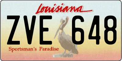 LA license plate ZVE648