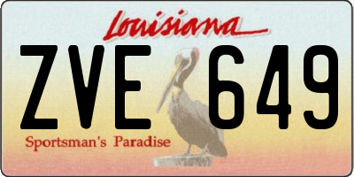 LA license plate ZVE649