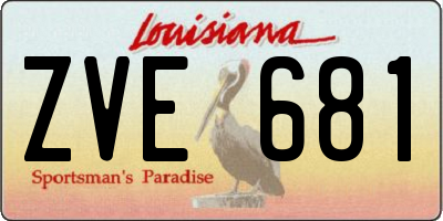 LA license plate ZVE681